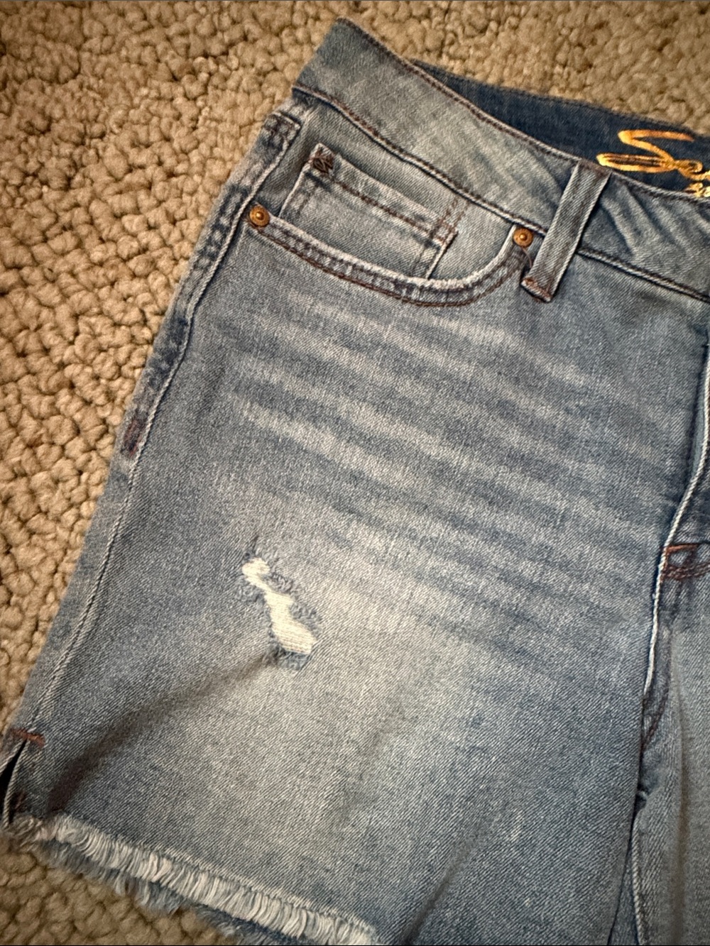 Seven7 Light Blue Distressed Denim Cutoff Shorts - Picture 3 of 8